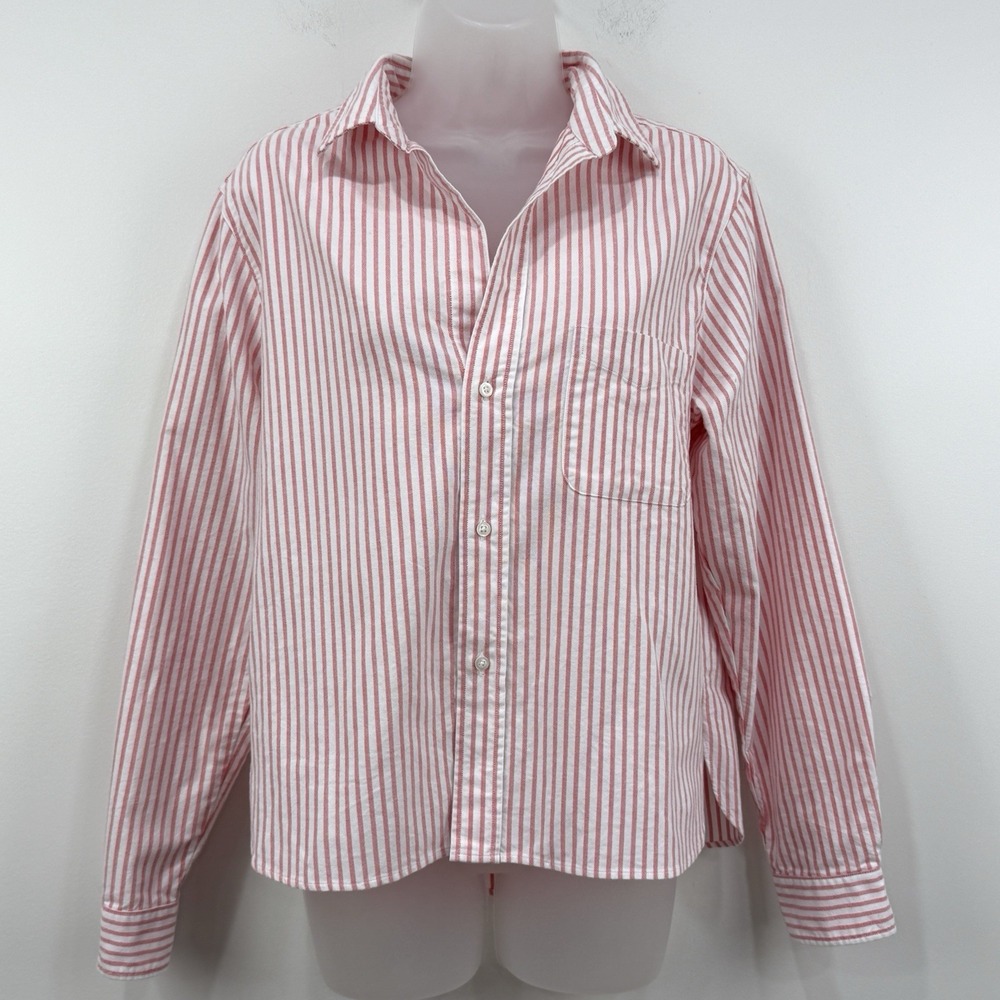 Frank & Eileen Pink and White Striped Button-Down Shirt -Silvio
